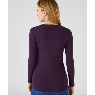 Damart  Pull-chaussette col rond unis et rayés, 50% laine mérinos. 