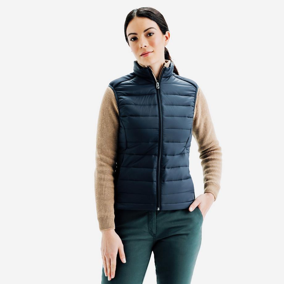Doudoune de golf sans manches femme, MW500 marine