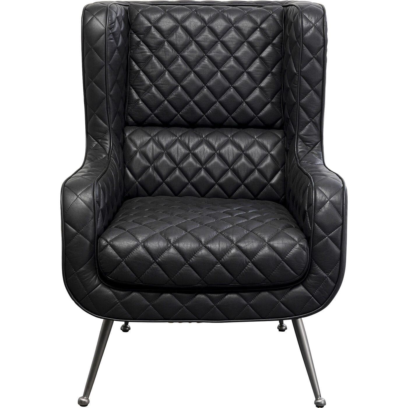 KARE Design Fauteuil Nonna Smart cuir noir  