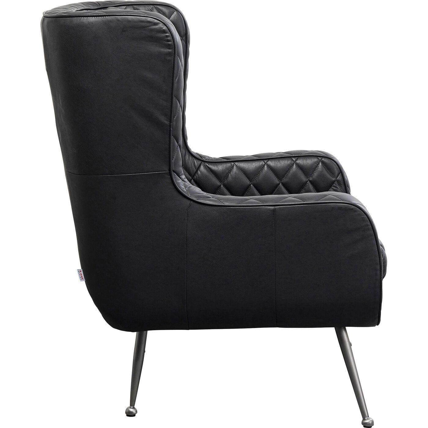 KARE Design Fauteuil Nonna Smart cuir noir  