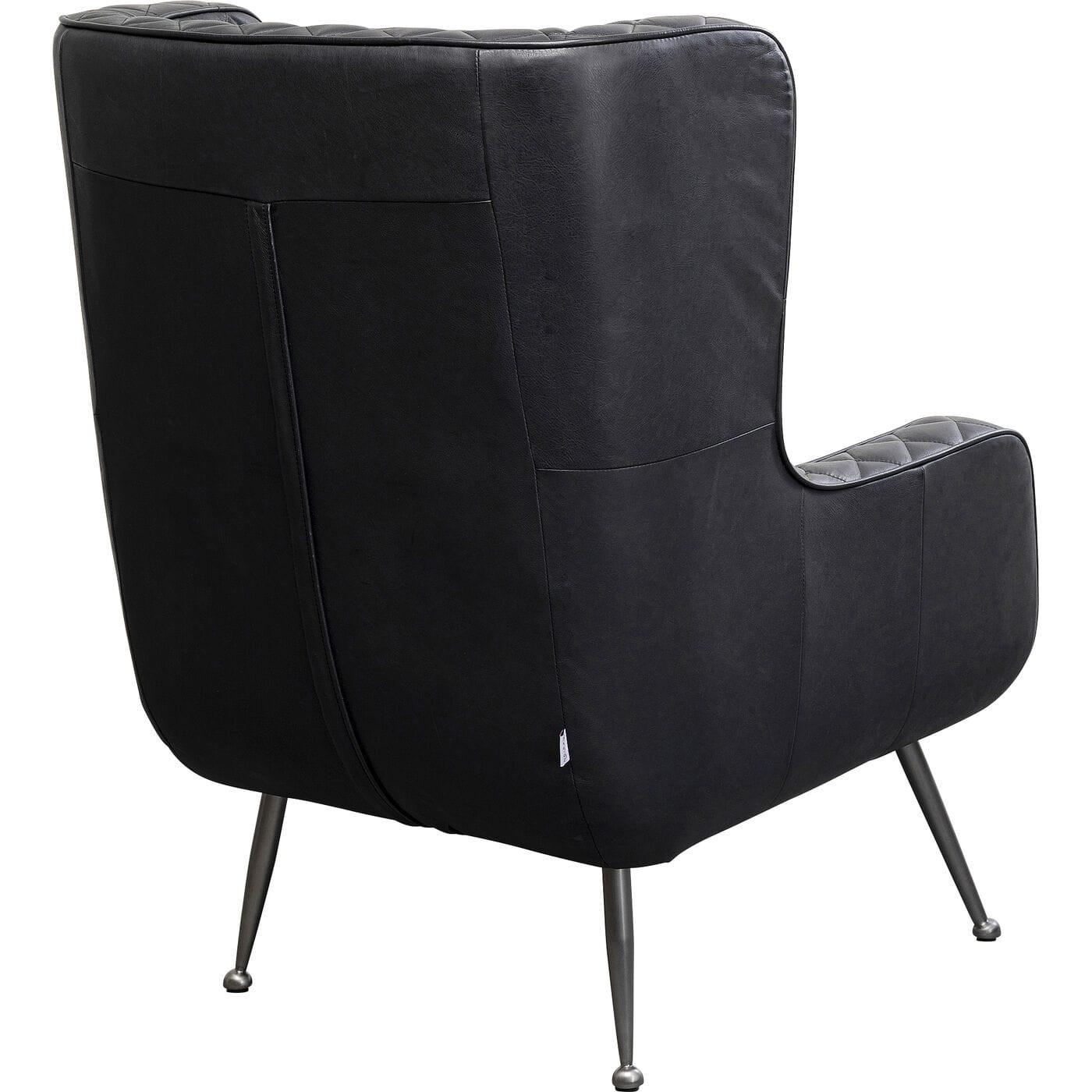 KARE Design Fauteuil Nonna Smart cuir noir  