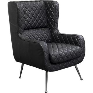 KARE Design Fauteuil Nonna Smart cuir noir  