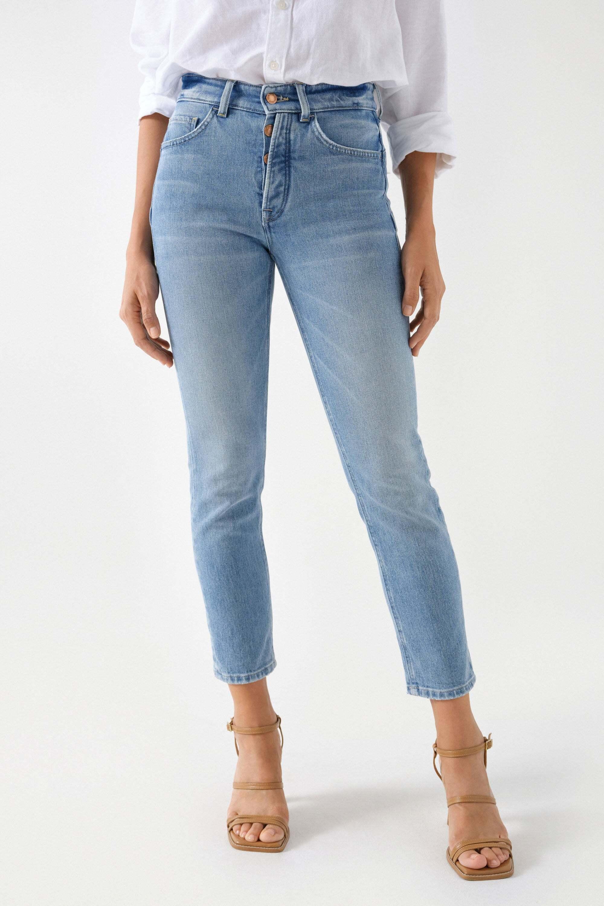 Salsa  Jeans Faith Light Wash Button Detail 