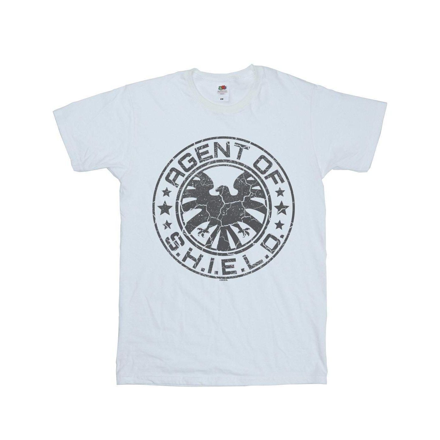 Image of Avengers Shield Beaten Circle Tshirt Damen Weiss 4XL