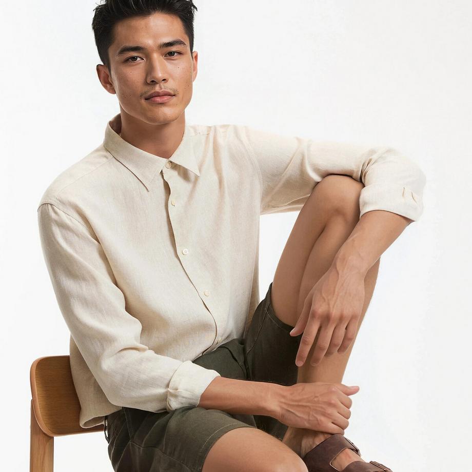 Chemise droite en lin