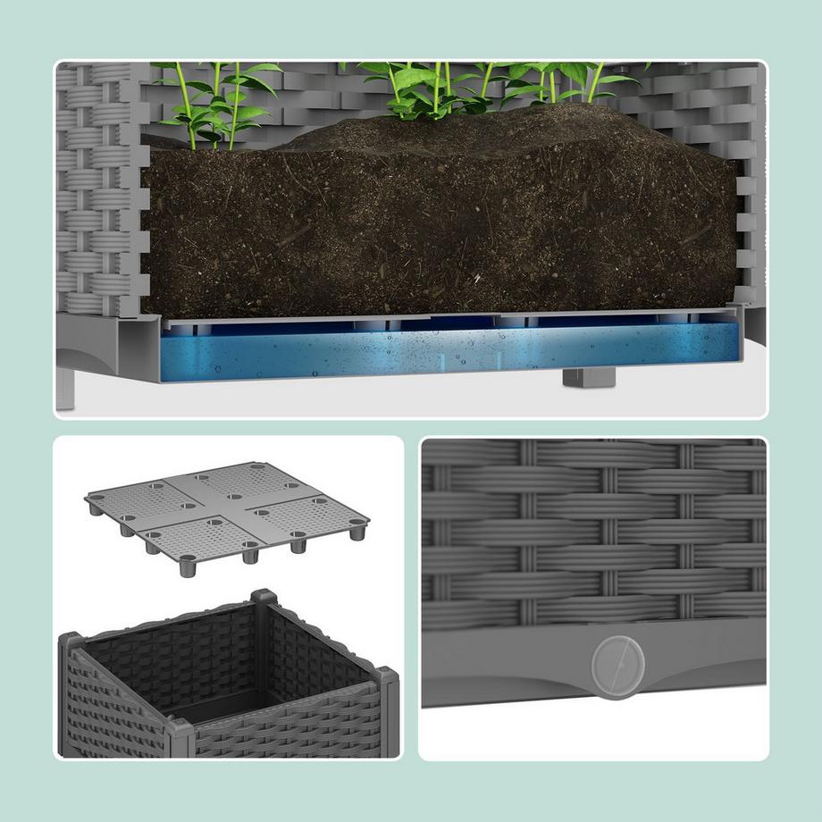 Northix Pflanzkasten in Rattanoptik  