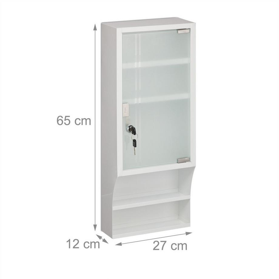 Northix  Armoire à pharmacie verrouillable avec porte vitrée 