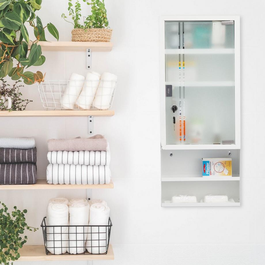 Northix  Armoire à pharmacie verrouillable avec porte vitrée 