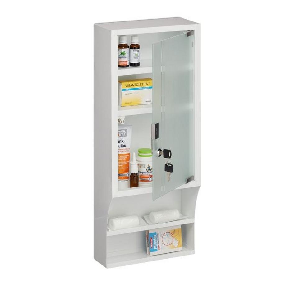 Northix  Armoire à pharmacie verrouillable avec porte vitrée 