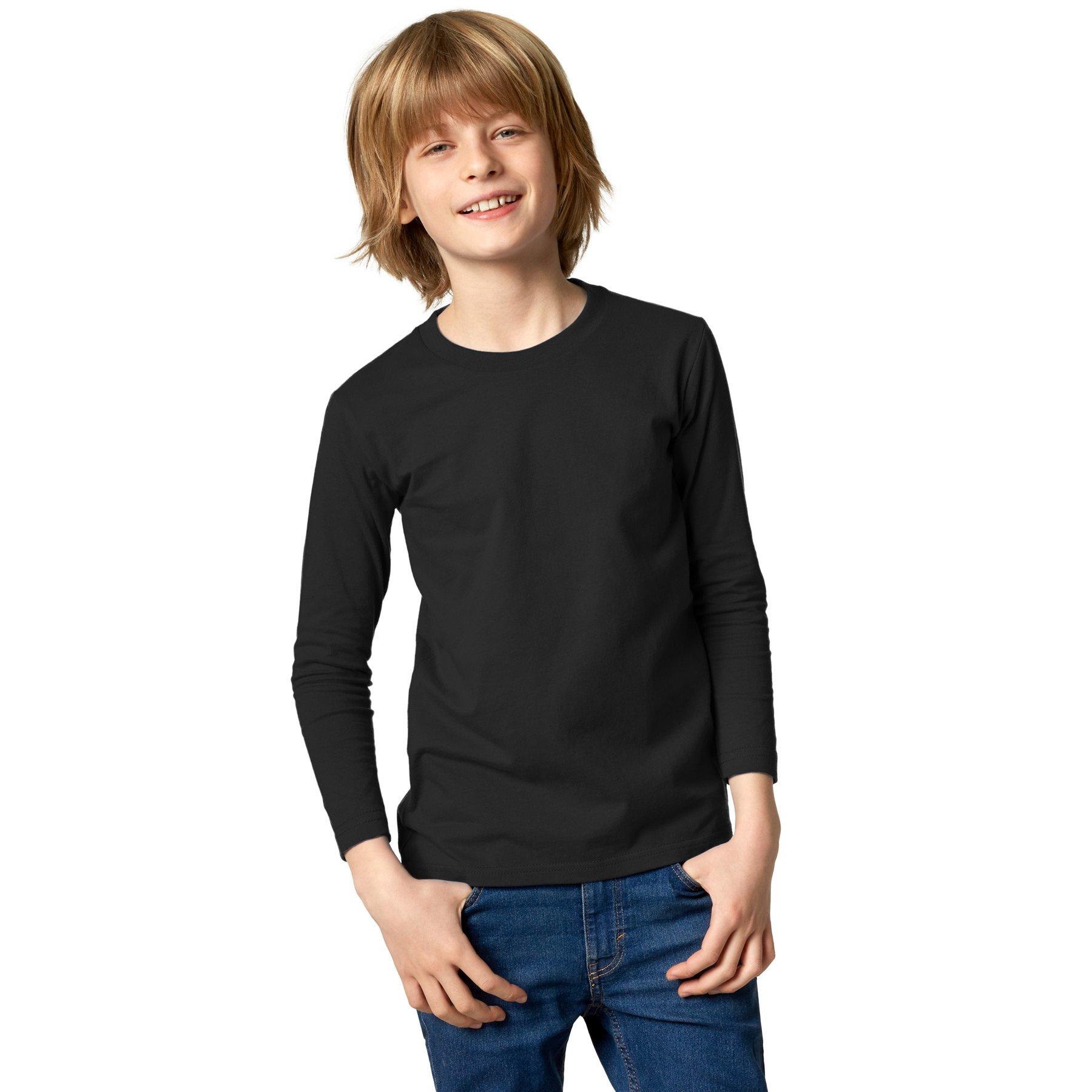 Image of Langarm-shirt Kinder Jungen Schwarz 116