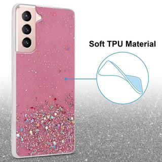 Cadorabo  Hülle für Samsung Galaxy S21 5G TPU Silikon mit funkelnden Glitter 