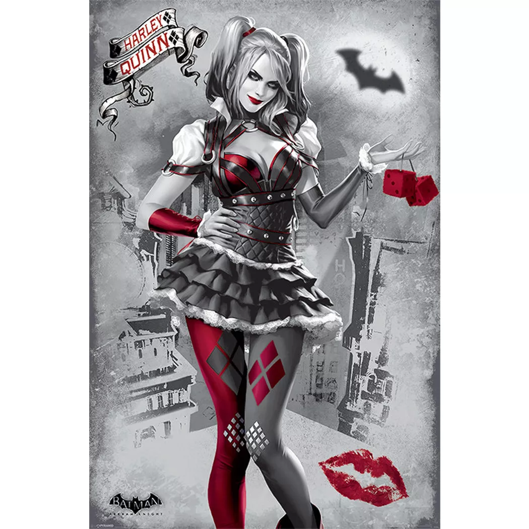 Pyramid - Poster - Batman - Harley Quinn - Grau, One Size, Taubengrau
