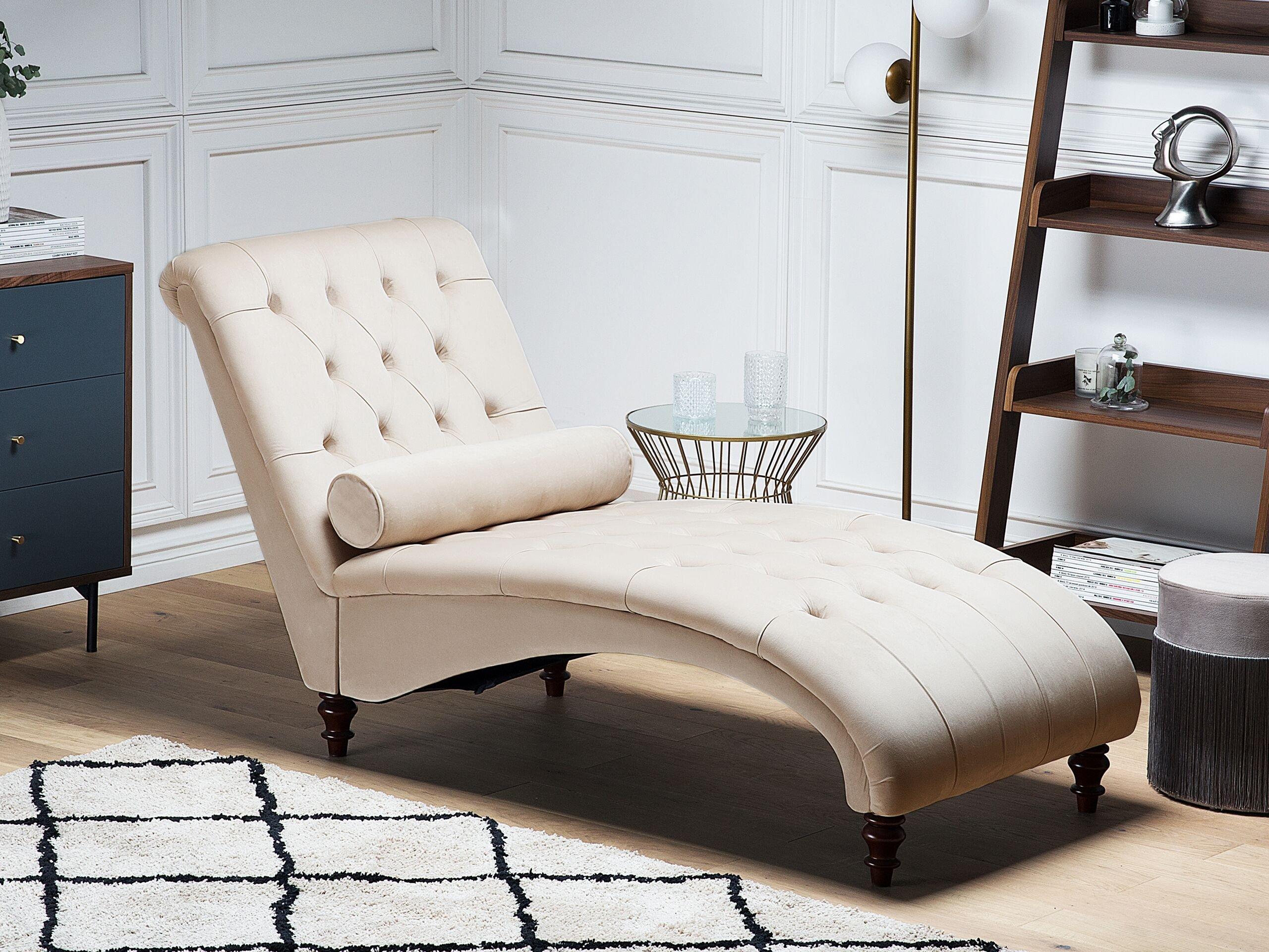 Beliani Chaise longue en Velours Glamour MURET  