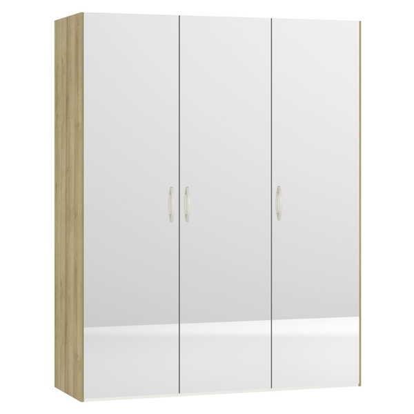 Image of Drehtürenschrank Spiegel Eichendekor 152.2 x 195 Drehtürenschrank Spiegel Eichendekor 152.2 x 195