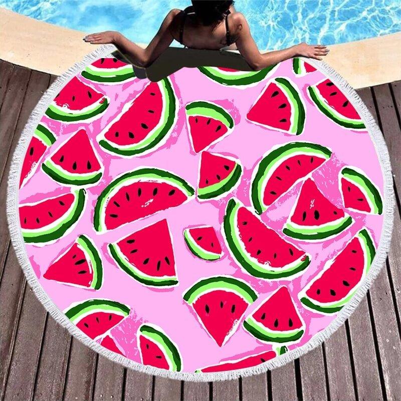 Cover-Discount Rundes Strandtuch Wassermelone  