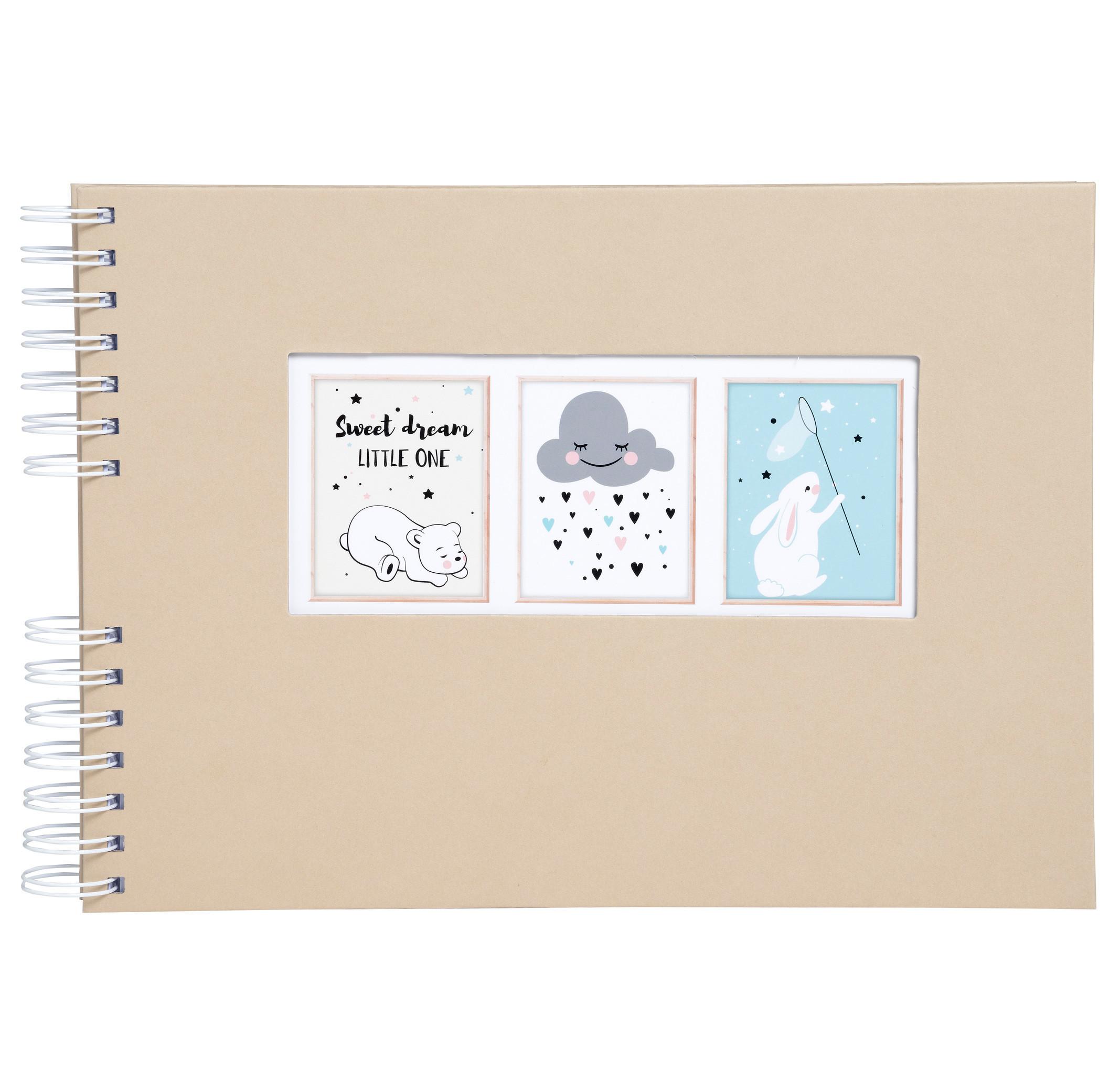 Image of Spiralbum für Kinder-/Babyfotos, 50 Seiten, 32x22cm, Sweet Faune Spiralbum für Kinder-/Babyfotos, 50 Seiten, 32x22cm, Sweet Faune