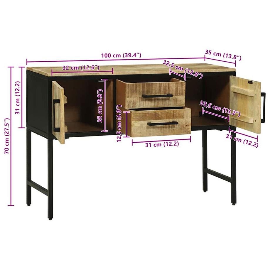 VidaXL Konsolentisch massivholz mango  