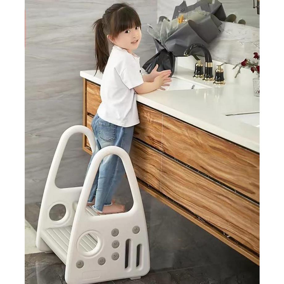 Activity-board  Escabeau réglable pour enfants avec poignées et marches antidérapantes pour toilettes des tout-petits, repose-pieds pour salle de bain d'entraînement à la propreté des enfants 