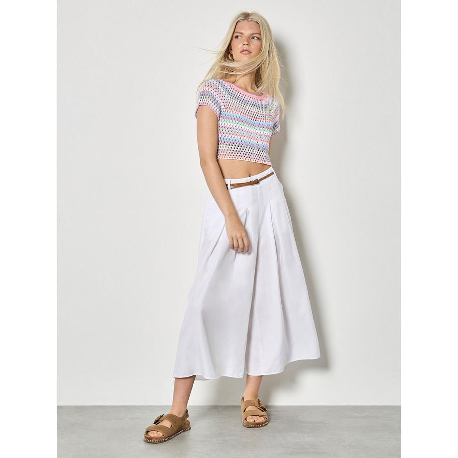 APRICOT Handgehäkeltes gestreiftes Crop Top  