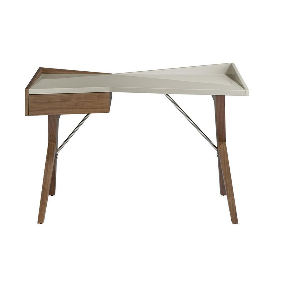 ANGEL CERDA  Bureau en noyer avec plateau en bois gris 