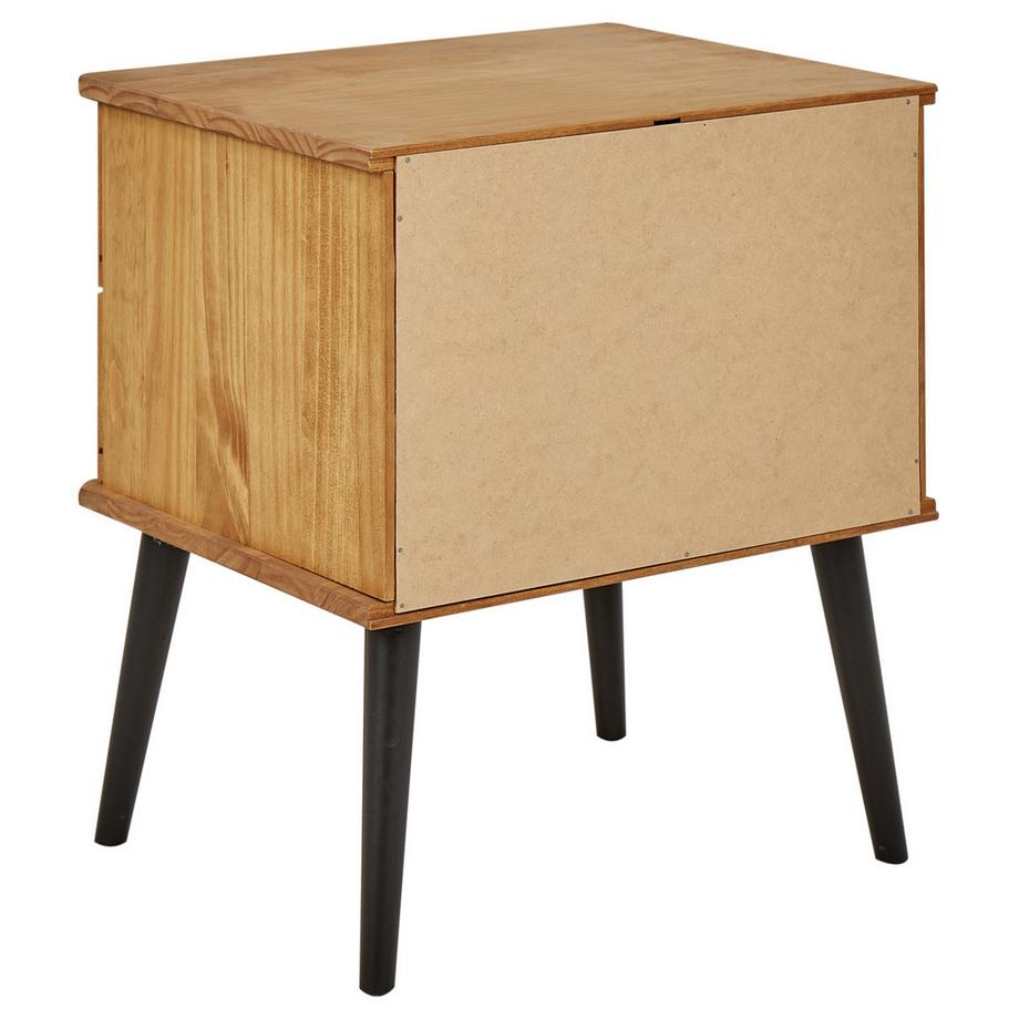 Beliani Table de nuit à 2 tiroirs en Bois de pin Rustique TIMMINS  