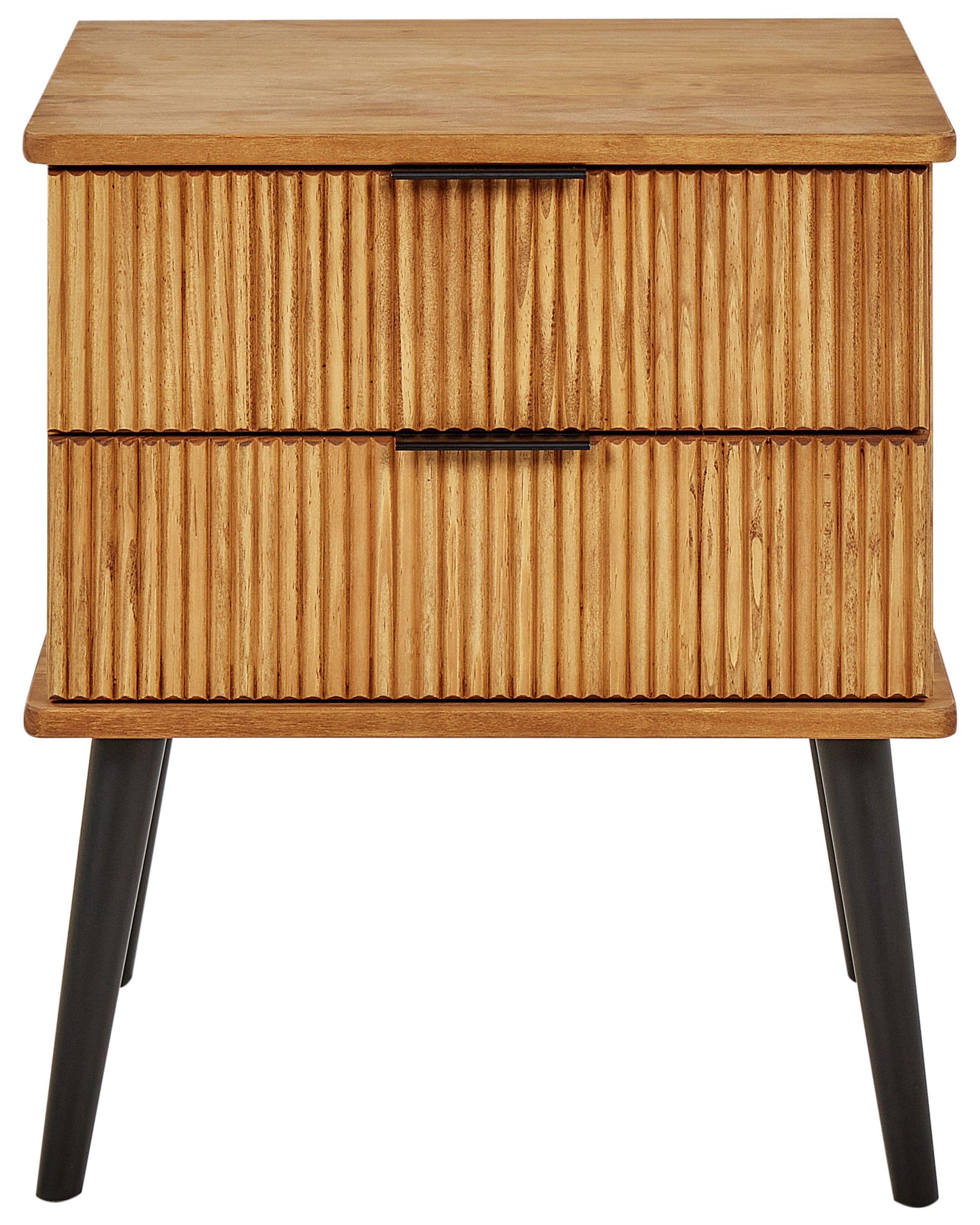 Beliani Comodino 2 cassetti en Legno di pino Scandinavo TIMMINS  