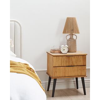 Beliani Comodino 2 cassetti en Legno di pino Scandinavo TIMMINS  