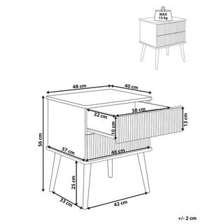 Beliani Comodino 2 cassetti en Legno di pino Scandinavo TIMMINS  