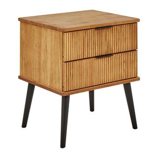 Beliani Comodino 2 cassetti en Legno di pino Scandinavo TIMMINS  