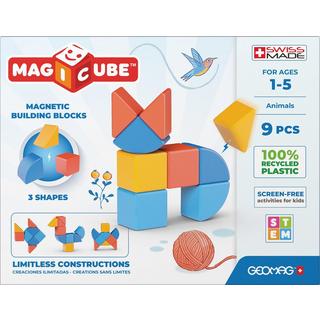 Geomag  Geomag MagiCube 3 Shapes Animaux recyclés 9 pcs 