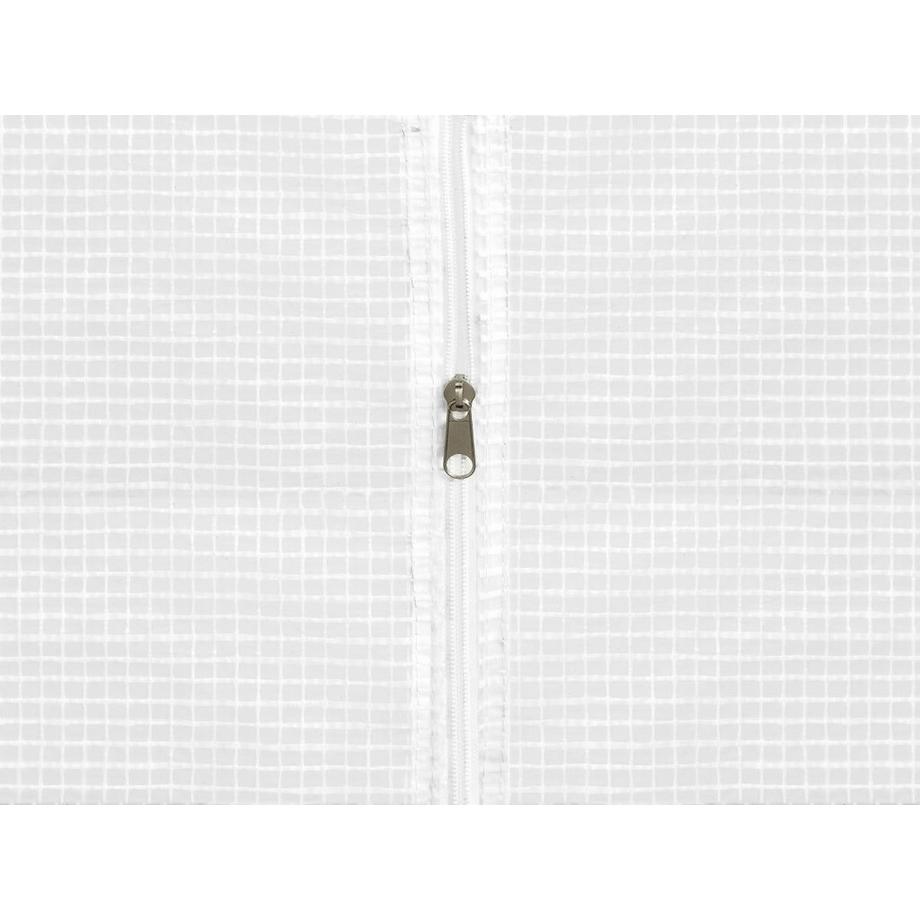 Vente-unique Serre tunnel avec structure en acier et porte 12 m² - L300 x l400 x H200 cm - ALOCASIA  