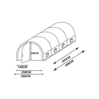 Vente-unique Serra a tunnel con struttura in Acciaio e porta 12 m² L300 x l400 x H200 cm - ALOCASIA  