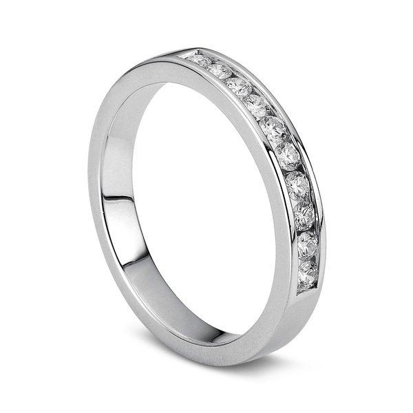 Image of Mémoire-ring 750/18k Weissgold Diamant 0.33ct. Damen Silber 54