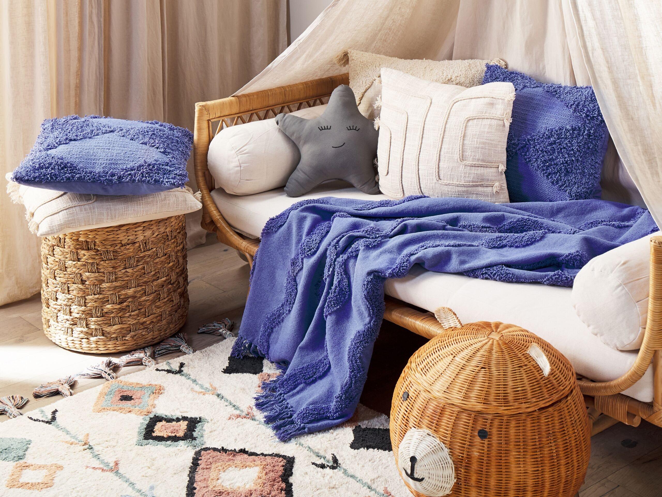 Beliani Couverture en Coton Boho Khari  