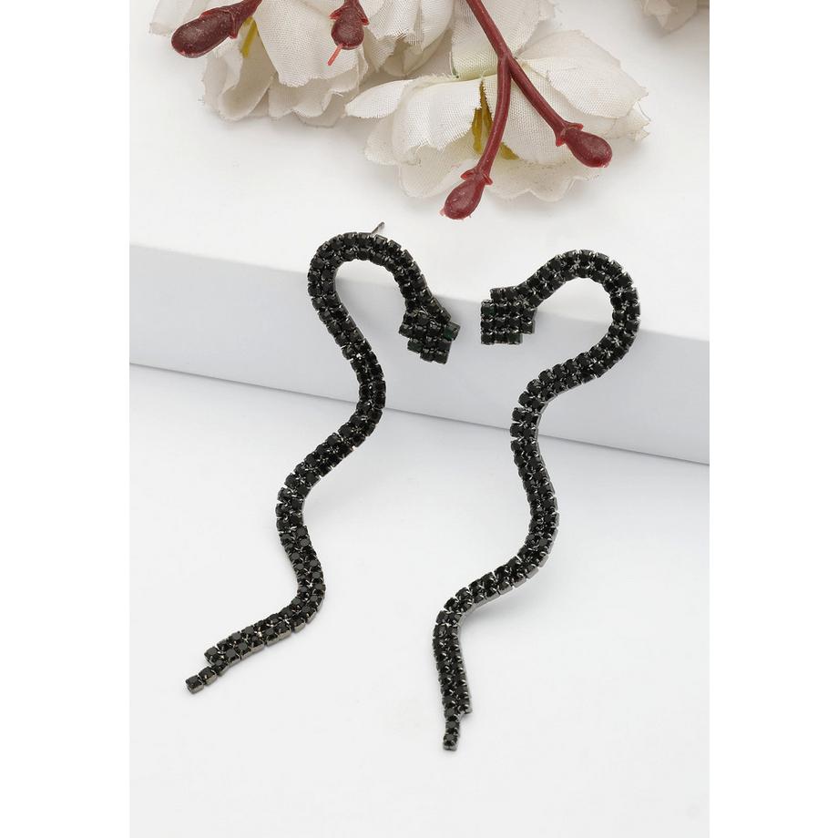 AVANT-GARDE PARIS  Schwarze Showstopper-Schlangen-Ohrringe 