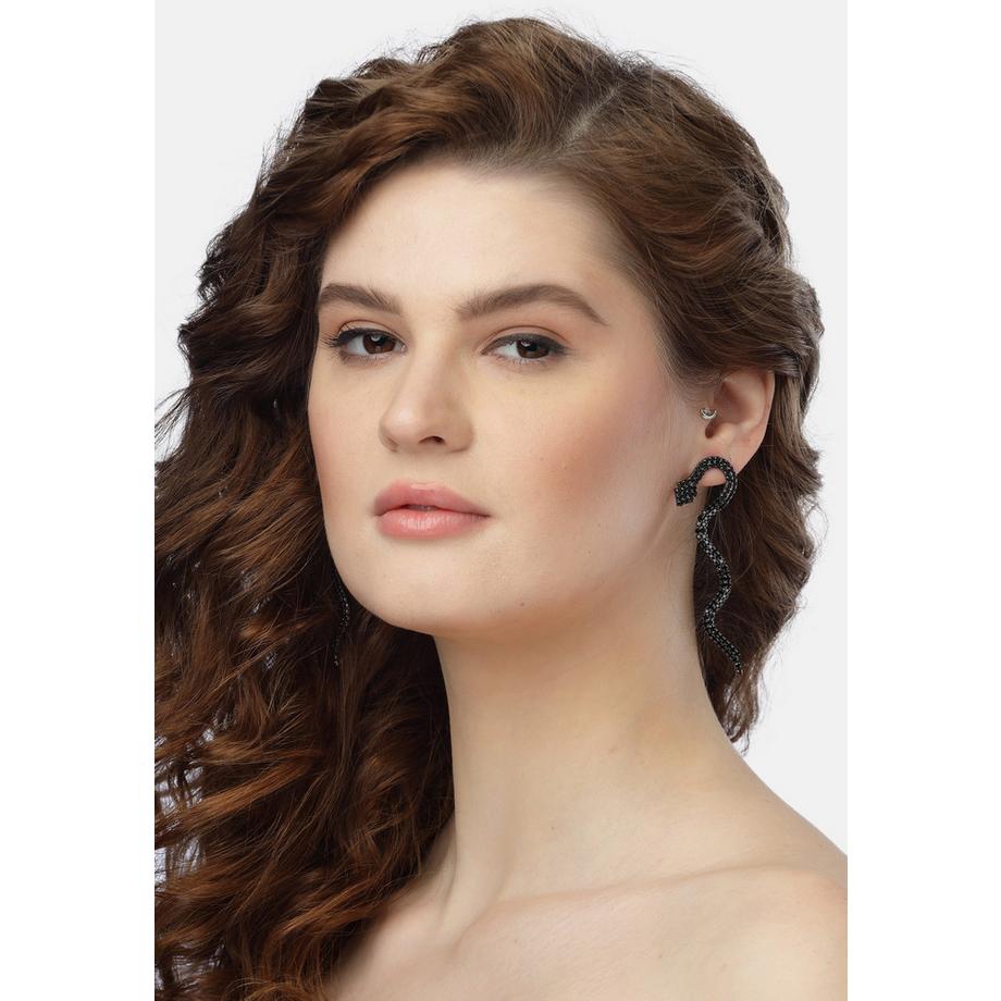 AVANT-GARDE PARIS  Schwarze Showstopper-Schlangen-Ohrringe 