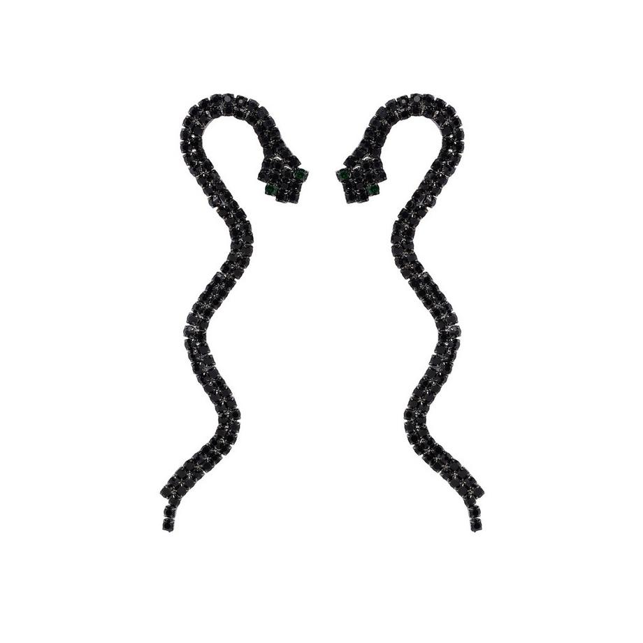 Schwarze Showstopper-Schlangen-Ohrringe