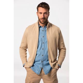 JP1880  Cardigan, col montant et bords-côtes 