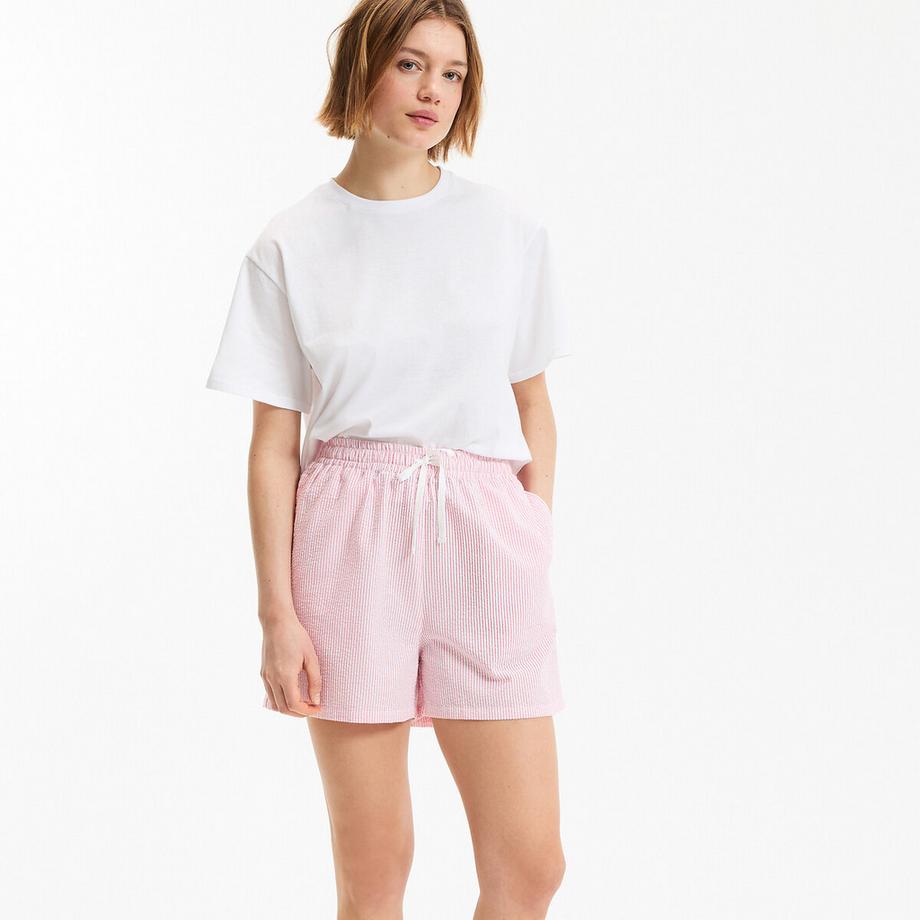 Pyjashort en seersucker rayé