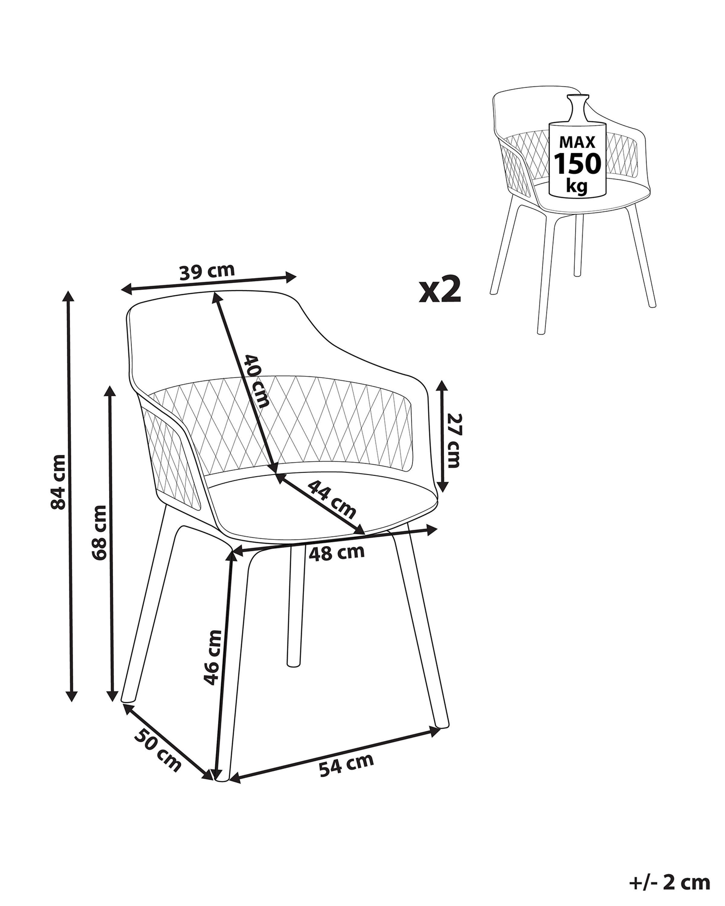 Beliani Lot de 2 chaises en Polypropylène Scandinave ALMIRA  