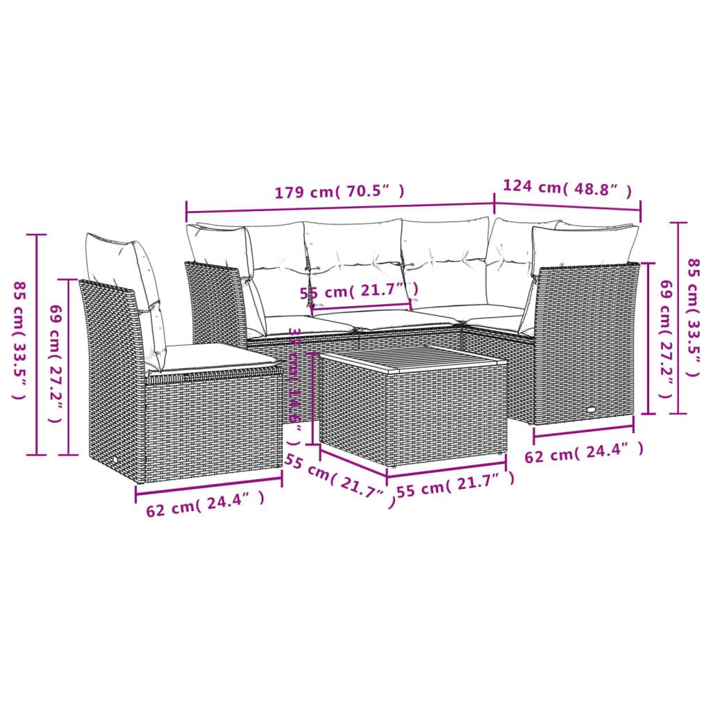 VidaXL Ensemble de canapés de jardin rotin synthétique  