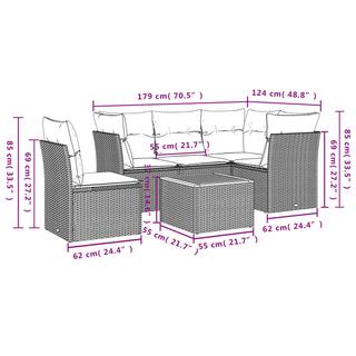 VidaXL Ensemble de canapés de jardin rotin synthétique  