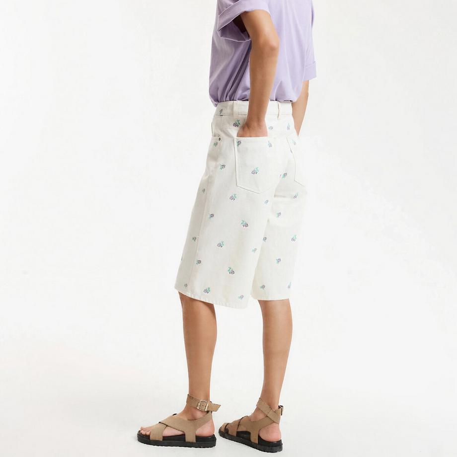 La Redoute Collections  Bermuda-Shorts mit Blumenstickerei 