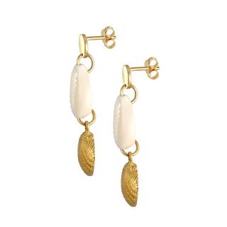 Elli  Ohrringe Hänger Kauri Muschel Maritim Plättchen 