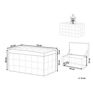 Beliani Aufbewahrungshocker aus Samtstoff Retro MICHIGAN  