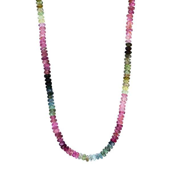 Image of Collier 750/18k Weissgold Turmalin Unisex Silber 43cm