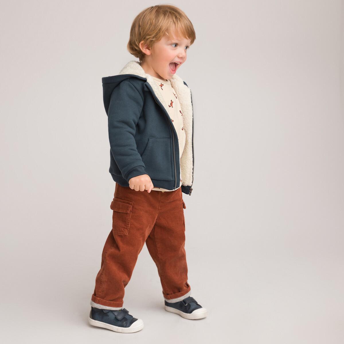 Image of Warm Gefütterte Sweatjacke Mit Reissverschluss Und Kapuze Unisex Blau 9M
