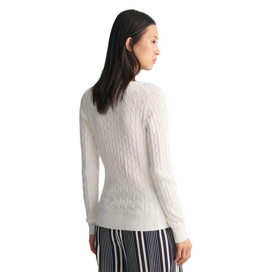 GANT Stretch Cotton Cable V-Neck Pullover  