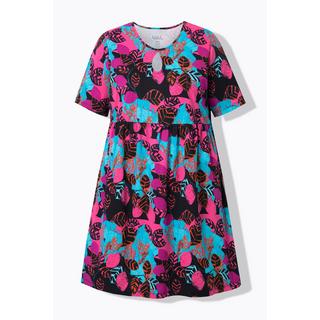 Ulla Popken Abito in Jersey Taglio Svasato Girocollo Mezza Manica con Tasche  