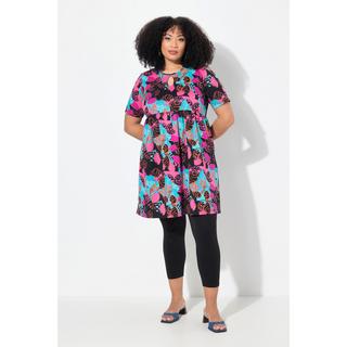 Ulla Popken Abito in Jersey Taglio Svasato Girocollo Mezza Manica con Tasche  